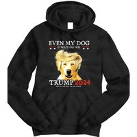 Even My Dog Is Waiting For Trump 2024 Tie Dye Hoodie