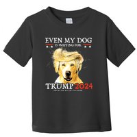 Even My Dog Is Waiting For Trump 2024 Toddler T-Shirt