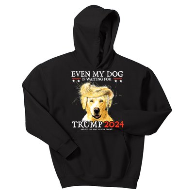 Even My Dog Is Waiting For Trump 2024 Kids Hoodie