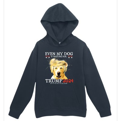 Even My Dog Is Waiting For Trump 2024 Urban Pullover Hoodie