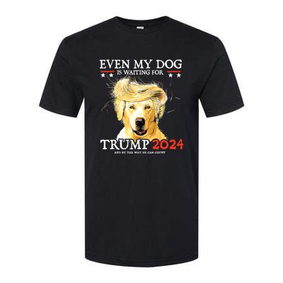 Even My Dog Is Waiting For Trump 2024 Softstyle CVC T-Shirt