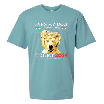 Even My Dog Is Waiting For Trump 2024 Sueded Cloud Jersey T-Shirt