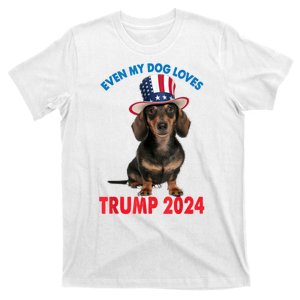 Even My Dog Loves Trump Usa Flag Election Trump Support T-Shirt