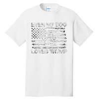 Even My Dog Loves Trump Usa Flag Election Trump Support Tall T-Shirt