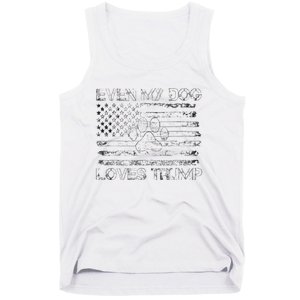 Even My Dog Loves Trump Usa Flag Election Trump Support Tank Top