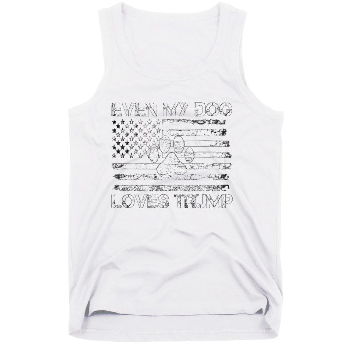 Even My Dog Loves Trump Usa Flag Election Trump Support Tank Top