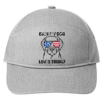 Even My Dog Loves Trump Usa Flag Election Trump Support 7-Panel Snapback Hat