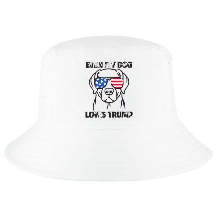 Even My Dog Loves Trump Usa Flag Election Trump Support Cool Comfort Performance Bucket Hat