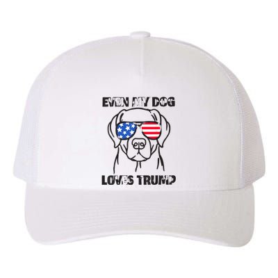 Even My Dog Loves Trump Usa Flag Election Trump Support Yupoong Adult 5-Panel Trucker Hat