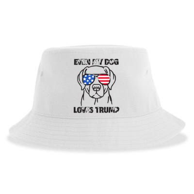 Even My Dog Loves Trump Usa Flag Election Trump Support Sustainable Bucket Hat