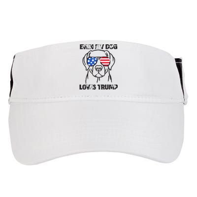 Even My Dog Loves Trump Usa Flag Election Trump Support Adult Drive Performance Visor