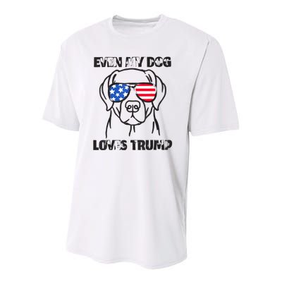 Even My Dog Loves Trump Usa Flag Election Trump Support Youth Performance Sprint T-Shirt