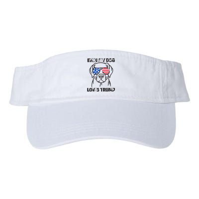 Even My Dog Loves Trump Usa Flag Election Trump Support Valucap Bio-Washed Visor