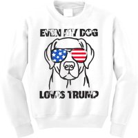 Even My Dog Loves Trump Usa Flag Election Trump Support Kids Sweatshirt