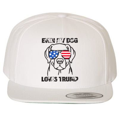 Even My Dog Loves Trump Usa Flag Election Trump Support Wool Snapback Cap