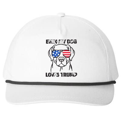 Even My Dog Loves Trump Usa Flag Election Trump Support Snapback Five-Panel Rope Hat