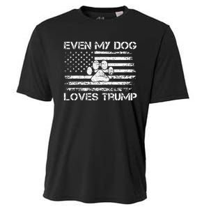 Even My Dog Loves Trump Usa Flag Election Trump Support Cooling Performance Crew T-Shirt