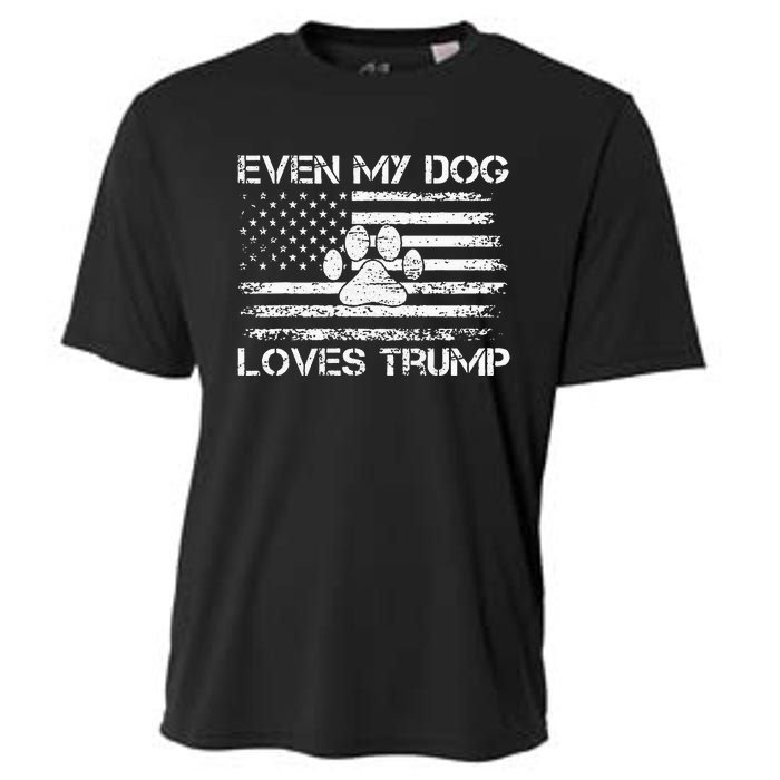 Even My Dog Loves Trump Usa Flag Election Trump Support Cooling Performance Crew T-Shirt