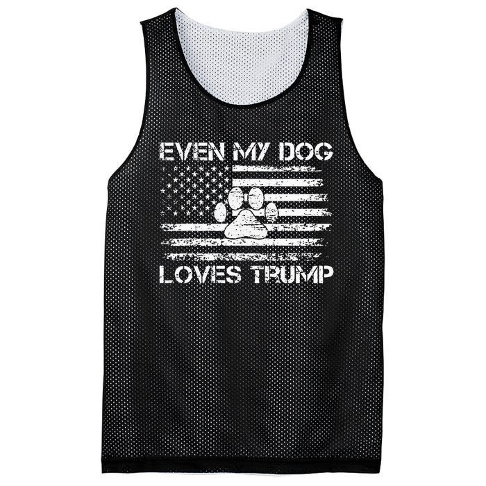 Even My Dog Loves Trump Usa Flag Election Trump Support Mesh Reversible Basketball Jersey Tank