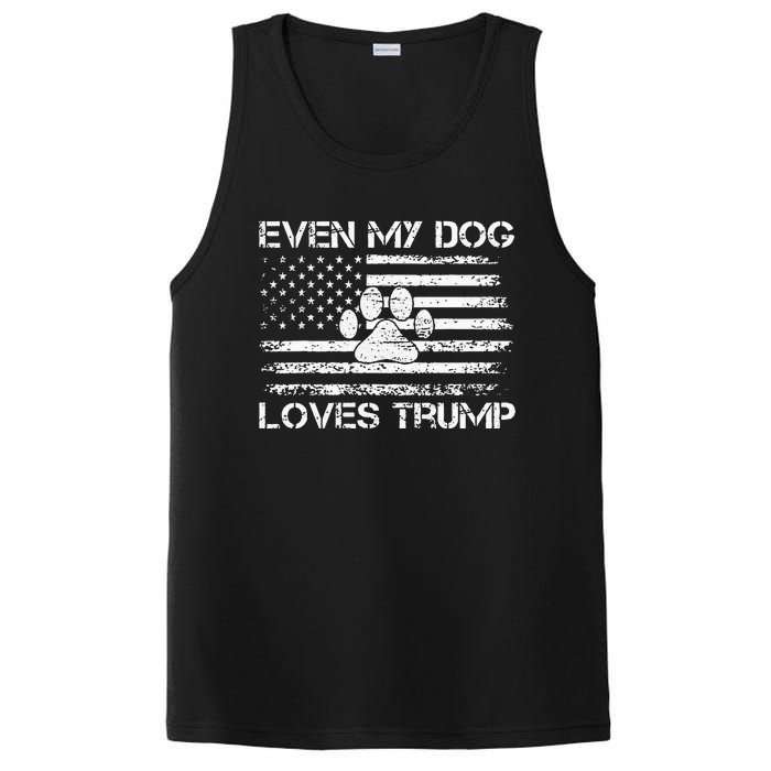 Even My Dog Loves Trump Usa Flag Election Trump Support PosiCharge Competitor Tank