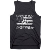 Even My Dog Loves Trump Usa Flag Election Trump Support Tank Top