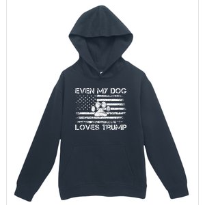 Even My Dog Loves Trump Usa Flag Election Trump Support Urban Pullover Hoodie