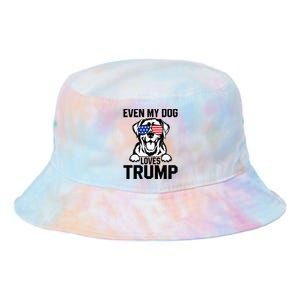 Even My Dog Loves Trump Labrador Dog Sunglasses Usa Flag Tie Dye Newport Bucket Hat