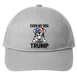 Even My Dog Loves Trump Labrador Dog Sunglasses Usa Flag 7-Panel Snapback Hat