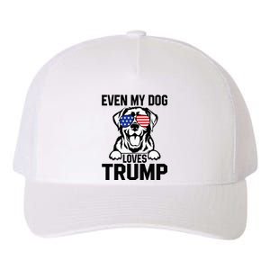 Even My Dog Loves Trump Labrador Dog Sunglasses Usa Flag Yupoong Adult 5-Panel Trucker Hat