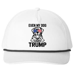 Even My Dog Loves Trump Labrador Dog Sunglasses Usa Flag Snapback Five-Panel Rope Hat