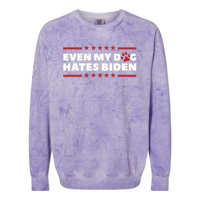 Even My Dog Hates Biden Colorblast Crewneck Sweatshirt