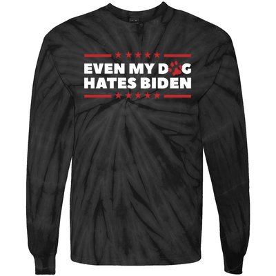 Even My Dog Hates Biden Tie-Dye Long Sleeve Shirt