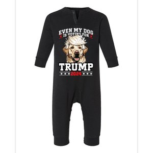 Even My Dog Is Voting For Trump 2024 Infant Fleece One Piece