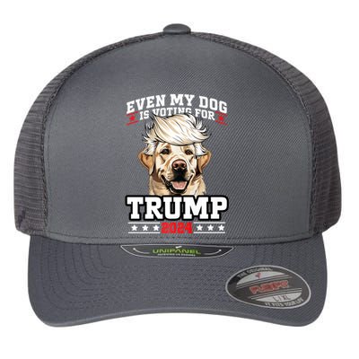 Even My Dog Is Voting For Trump 2024 Flexfit Unipanel Trucker Cap