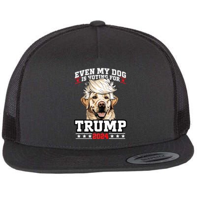 Even My Dog Is Voting For Trump 2024 Flat Bill Trucker Hat