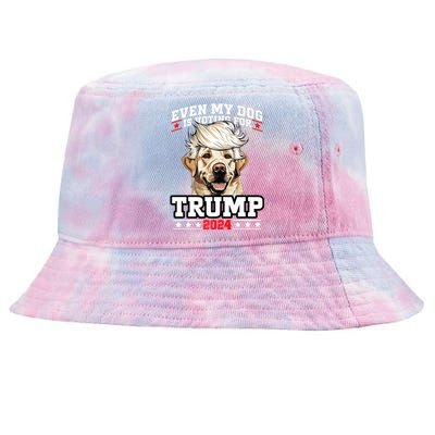 Even My Dog Is Voting For Trump 2024 Tie-Dyed Bucket Hat