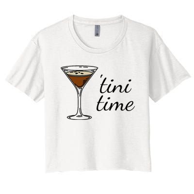 Espresso Martini Drinking Coffee Lovers Cocktail Bartender Women's Crop Top Tee