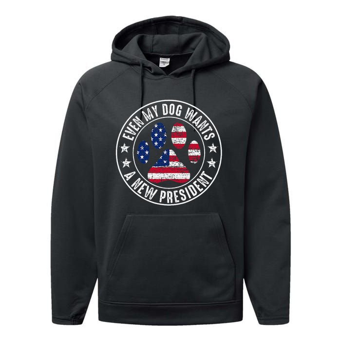 Even My Dog Wants A New President Dog Paw Performance Fleece Hoodie