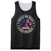 Even My Dog Wants A New President Dog Paw Mesh Reversible Basketball Jersey Tank