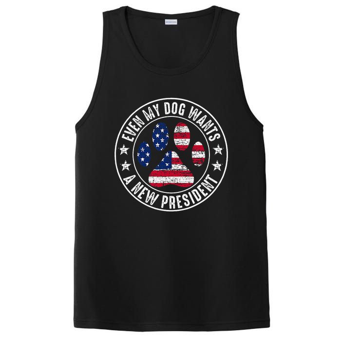 Even My Dog Wants A New President Dog Paw PosiCharge Competitor Tank