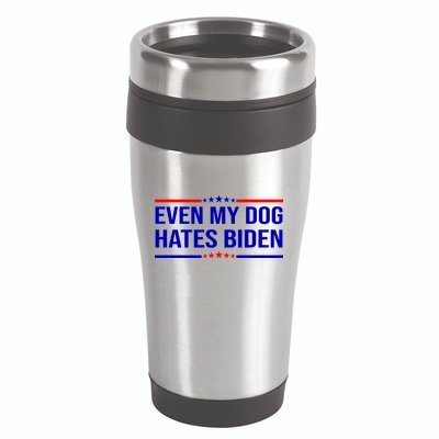 Even My Dog Hates Biden Funny Anti Biden FJB 16oz Travel Tumbler