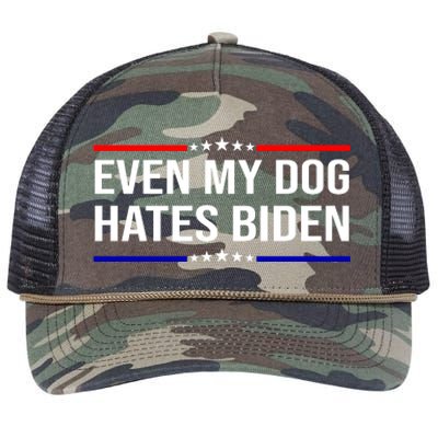 Even My Dog Hates Biden Funny Anti Biden FJB Retro Rope Trucker Hat Cap