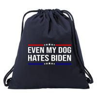 Even My Dog Hates Biden Funny Anti Biden FJB Drawstring Bag