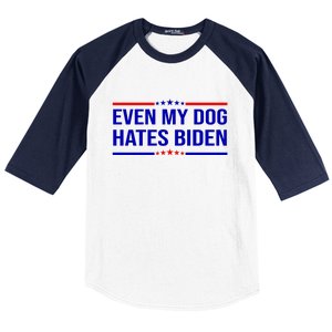 Even My Dog Hates Biden Funny Anti Biden FJB Baseball Sleeve Shirt