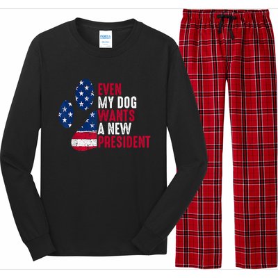 Even My Dog Wants A New President Dog Paw Long Sleeve Pajama Set