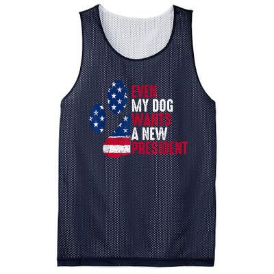 Even My Dog Wants A New President Dog Paw Mesh Reversible Basketball Jersey Tank