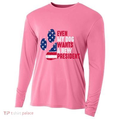 Even My Dog Wants A New President Dog Paw Cooling Performance Long Sleeve Crew