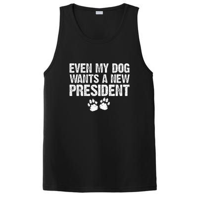 Even My Dog Wants A New President Funny Dog Paw Gift PosiCharge Competitor Tank