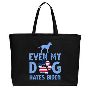 Even My Dog Hates Biden Cotton Canvas Jumbo Tote