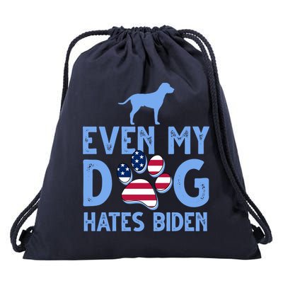 Even My Dog Hates Biden Drawstring Bag